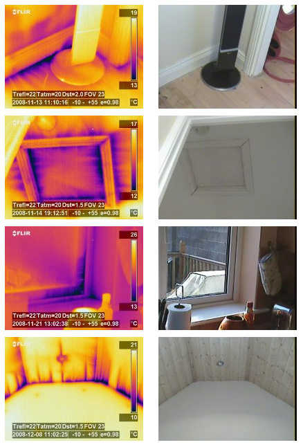 sample images from Snughome home inspection thermal imaging reports