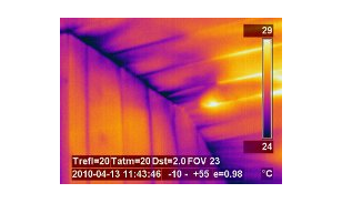 Thermal Image from an infrared camera home inspection